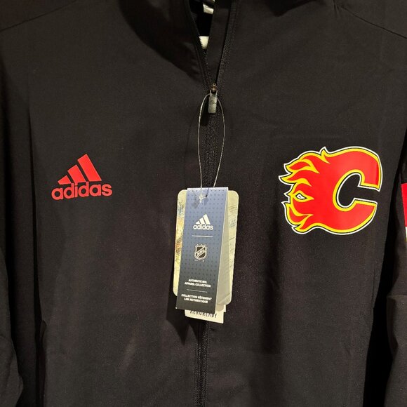 Calgary Flames adidas NHL climalite Quarter-Zip Pullover Jacket - Picture 2 of 4